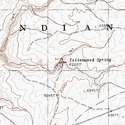 Topographic Map of Cottonwood Spring, AZ