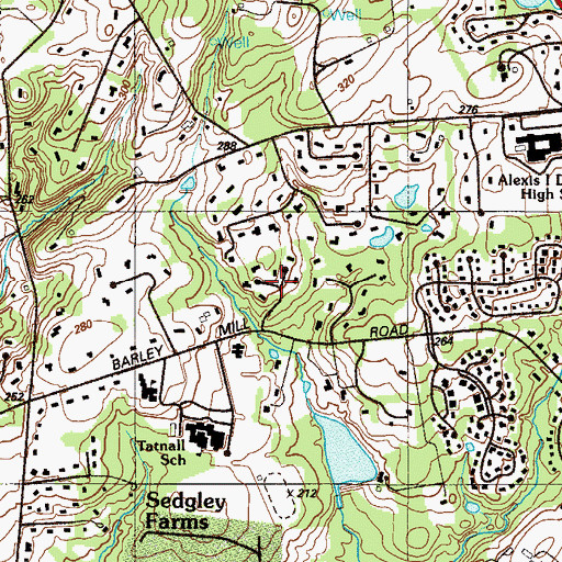 Topographic Map of Barley Woods, DE