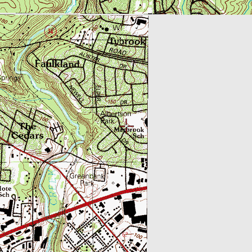 Topographic Map of Albertson Park, DE