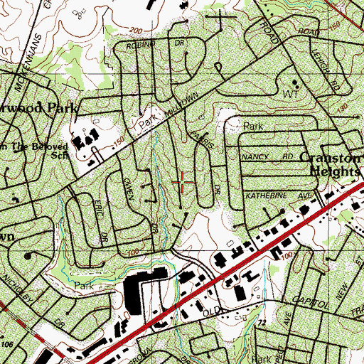Topographic Map of Belford Manor, DE