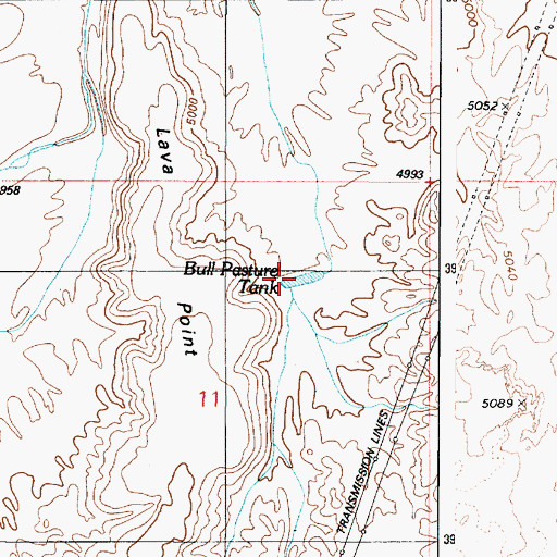 Topographic Map of Bull Pasture Tank, AZ