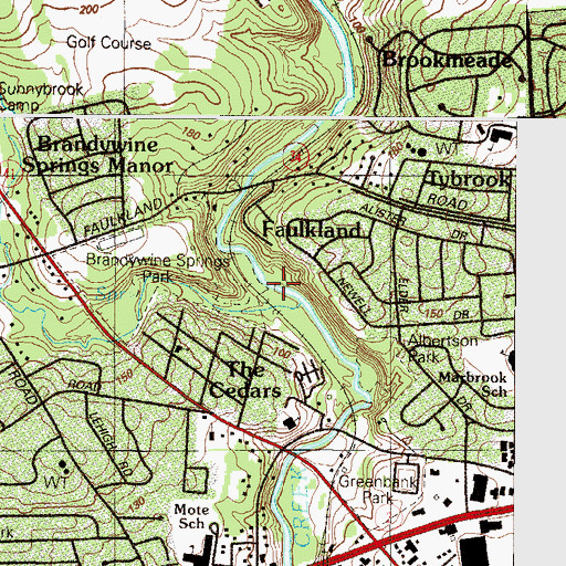 Topographic Map of Cedars Knoll, DE