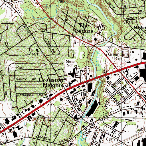 Topographic Map of Duncan Woods, DE