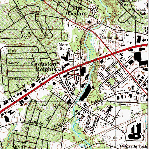 Topographic Map of Duncan Village, DE