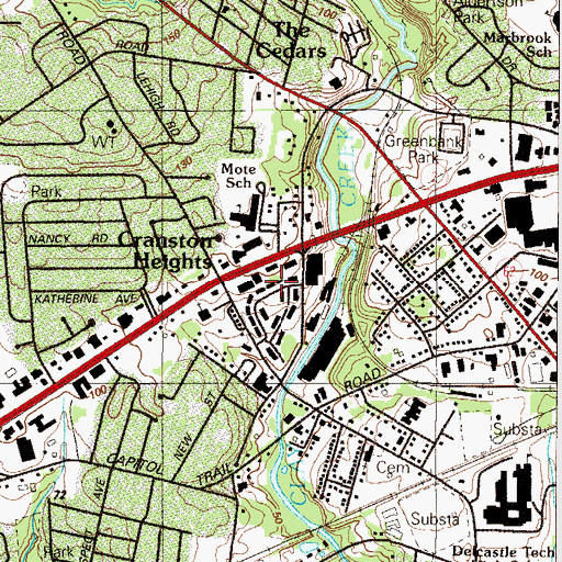 Topographic Map of Duncan Village, DE