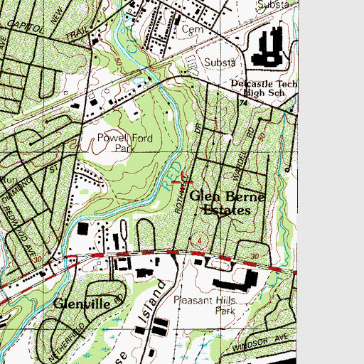 Topographic Map of Kiamensi Heights, DE