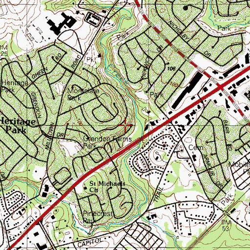 Topographic Map of Lindell Village, DE