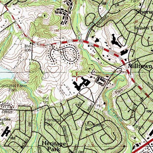 Topographic Map of Carousel Knoll, DE