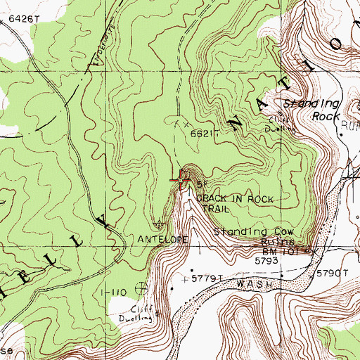 Topographic Map of Crack in Rock Trail, AZ