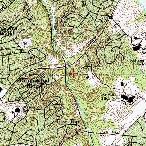 Topographic Map of English Village, DE