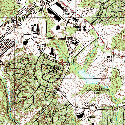 Topographic Map of Linden Green Apartment, DE