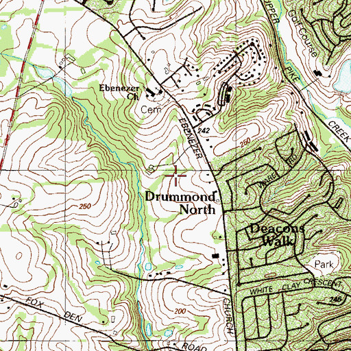 Topographic Map of Smith Mill Farms, DE