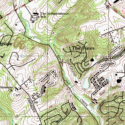 Topographic Map of Pepper Ridge, DE
