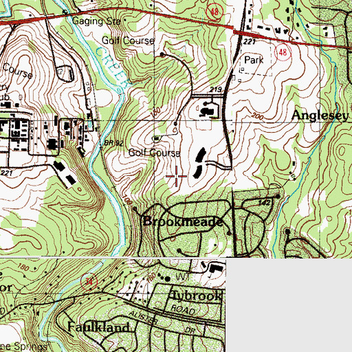 Topographic Map of Brookmeade, DE