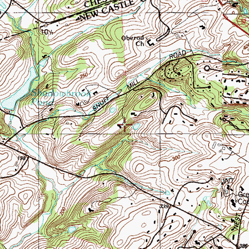 Topographic Map of Pentland, DE