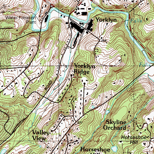 Topographic Map of Yorklyn Ridge, DE