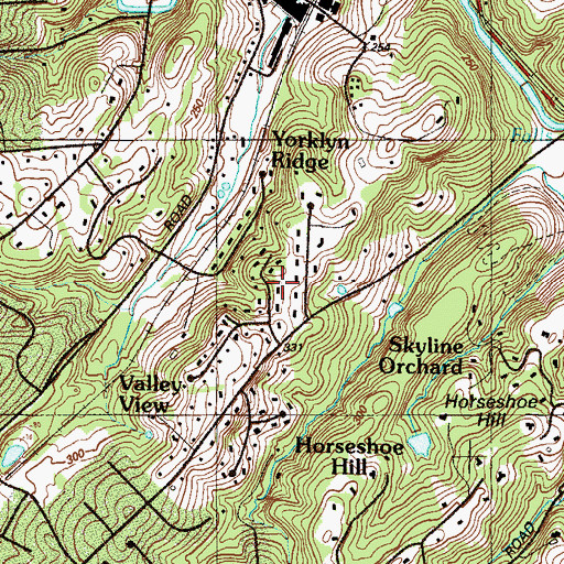 Topographic Map of Larchmont, DE
