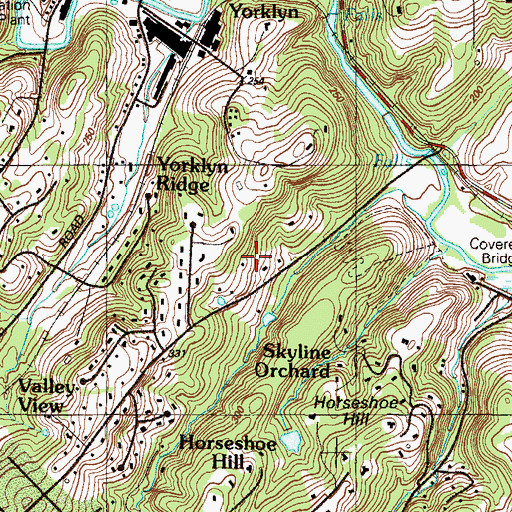 Topographic Map of Horseshoe Hill, DE