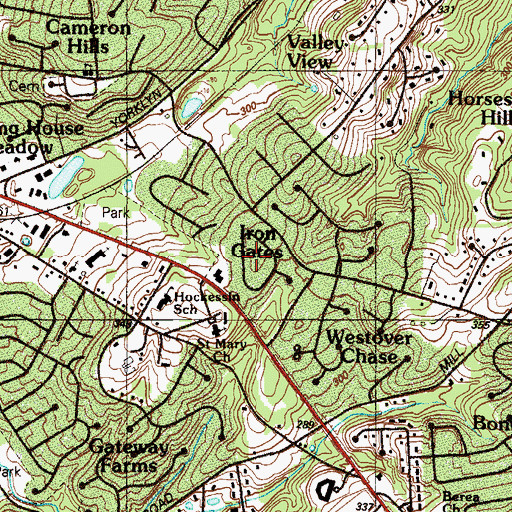 Topographic Map of Iron Gates, DE