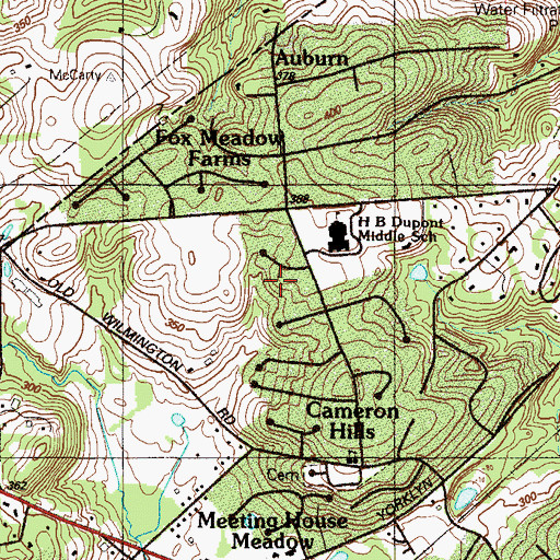 Topographic Map of Walnut Hill, DE