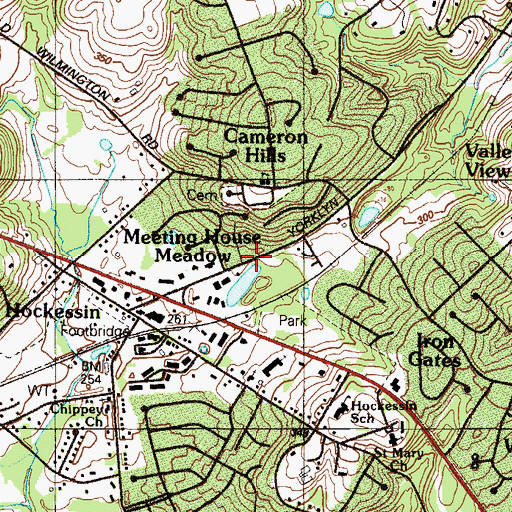 Topographic Map of Meeting House Meadows, DE