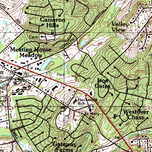 Topographic Map of Hockessin Park, DE