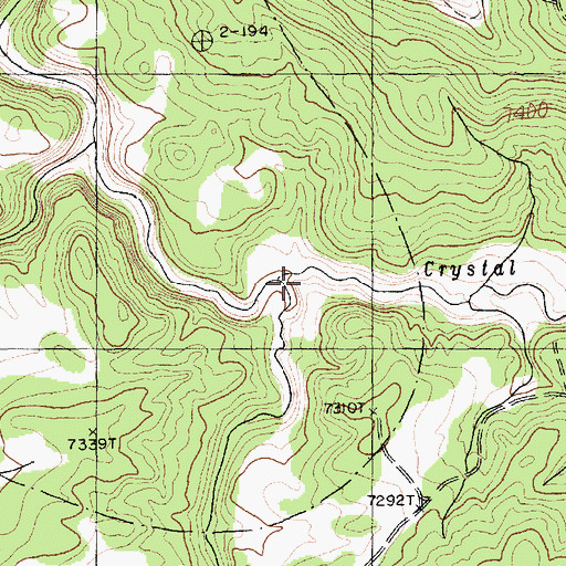 Topographic Map of Crystal Creek, AZ
