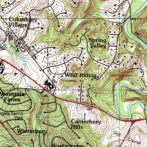 Topographic Map of West Riding, DE