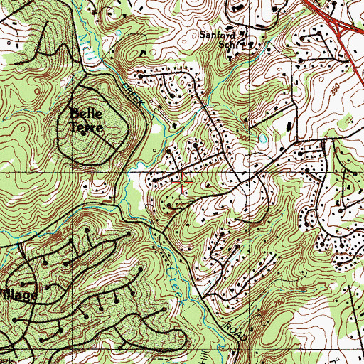Topographic Map of Bella Vista, DE