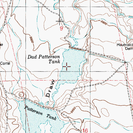 Topographic Map of Dad Patterson Tank, AZ