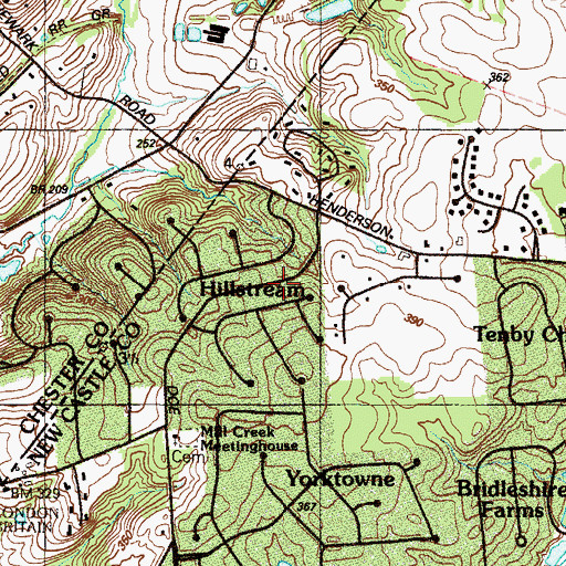 Topographic Map of Hillstream, DE