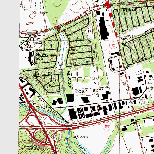 Topographic Map of Yorkshire, DE