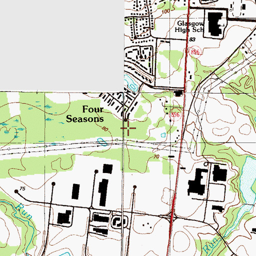 Topographic Map of Four Seasons Park, DE