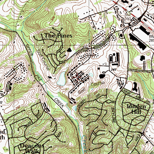 Topographic Map of Plum Run, DE