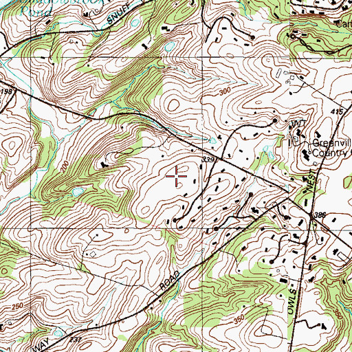 Topographic Map of Owls Nest, DE