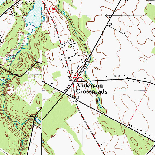 Topographic Map of Anderson Crossroads, DE