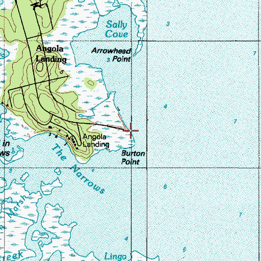 Topographic Map of Angola Landing, DE