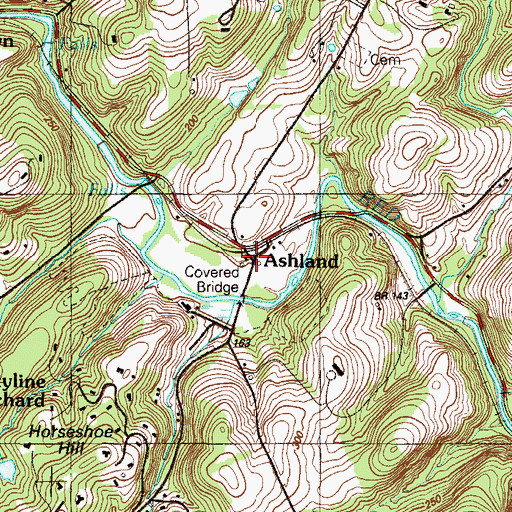 Topographic Map of Ashland, DE