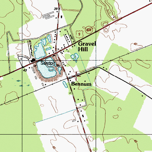Topographic Map of Bennum, DE