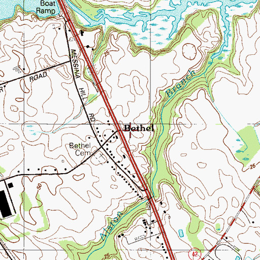 Topographic Map of Bethel, DE