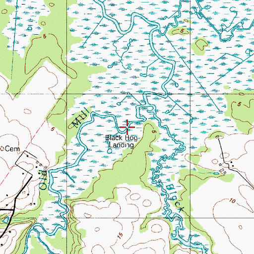Topographic Map of Black Hog Landing, DE