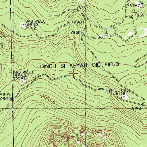 Topographic Map of Chinie Junior High School, AZ