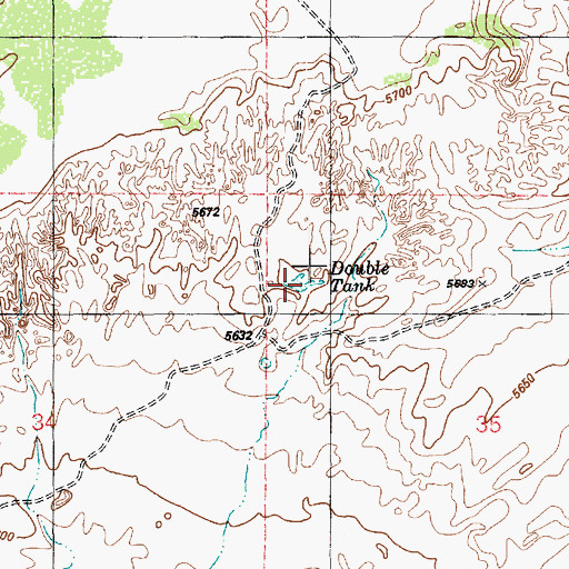 Topographic Map of Double Tank, AZ