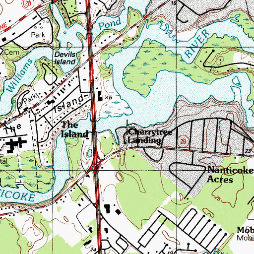 Topographic Map of Cherrytree Landing, DE