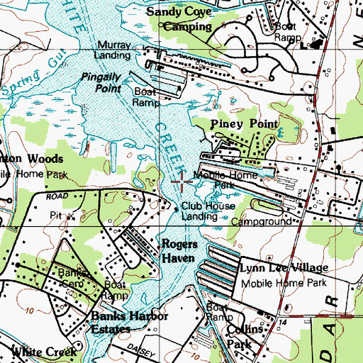 Topographic Map of Club House Landing, DE