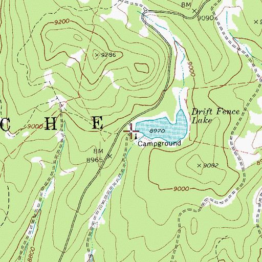 Topographic Map of Drift Fence Dam, AZ
