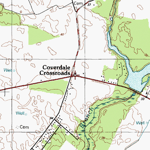 Topographic Map of Coverdale Crossroads, DE