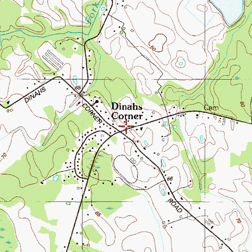 Topographic Map of Dinahs Corner, DE