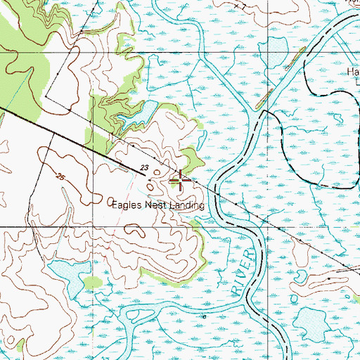 Topographic Map of Eagles Nest Landing, DE