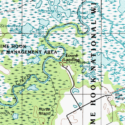 Topographic Map of Foord Landing, DE